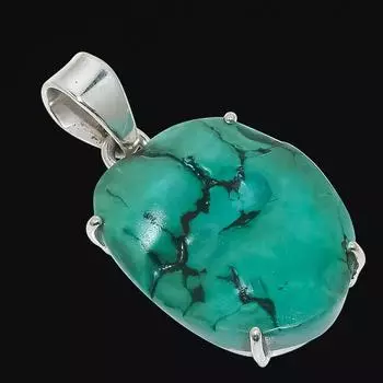 Подвеска из натурального тибетского бирюзового камня из стерлингового серебра 925 пробы 1,54 дюйма h3B52