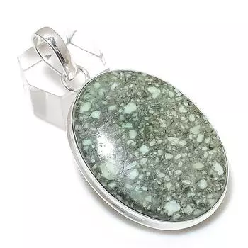 Подвеска из натурального тибетского бирюзового серебра 925 пробы 2,44 дюйма T1a67