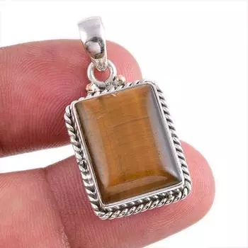 Подвеска из натурального тигрового глаза ручной работы из чистого серебра 925 пробы 1,50 дюйма r3m98