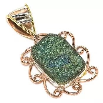 Подвеска из натурального титана «Друзы», двухцветная, из стерлингового серебра 925 пробы, 1,50 дюйма, A1M69