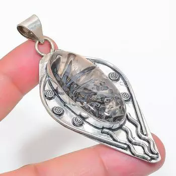 Подвеска из натурального трубчатого агата из стерлингового серебра 925 пробы 2,96 дюйма a4U27