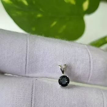 Подвеска из натурального турмалина индиголита из стерлингового серебра 925 пробы A 129 Подарок