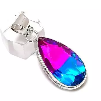 Подвеска из натурального турмалина, ручная работа, серебро 925 пробы, подарочный кулон 1,77 дюйма e8i23