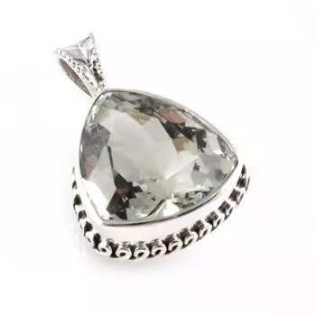 Подвеска из натурального зеленого аметиста из стерлингового серебра 925 пробы 1,2 дюйма H2g33