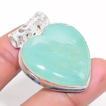 Подвеска из натурального зеленого апатита из стерлингового серебра 925 пробы 1,58 дюйма q4s96