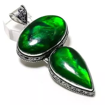 Подвеска из натурального зеленого лабрадорита из стерлингового серебра 925 пробы 3,27 дюйма J2f66