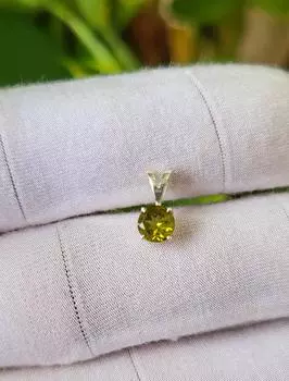 Подвеска из натурального зеленого ограненного турмалина из стерлингового серебра 925 пробы A 132 Подарок