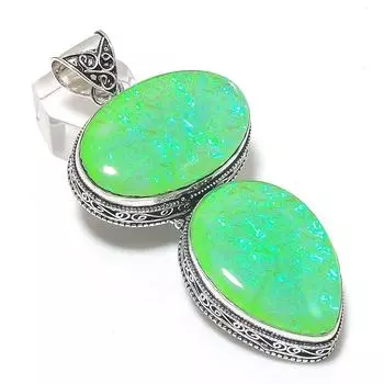 Подвеска из натурального зеленого триплетного опала из стерлингового серебра 925 пробы 3,31 дюйма i6S54