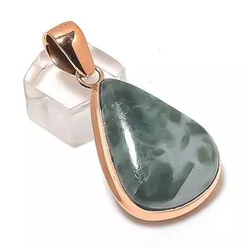 Подвеска из натурального зеленого турмалина из меди ручной работы 2,01 дюйма D0S48