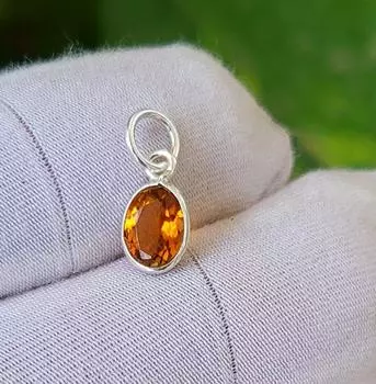 Подвеска из натурального желтого ограненного турмалина из стерлингового серебра 925 пробы, рождественская