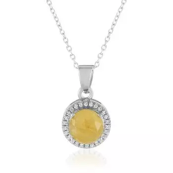 Подвеска из натурального желтого сапфира 6,50 карат из стерлингового серебра 925 пробы, ручная работа