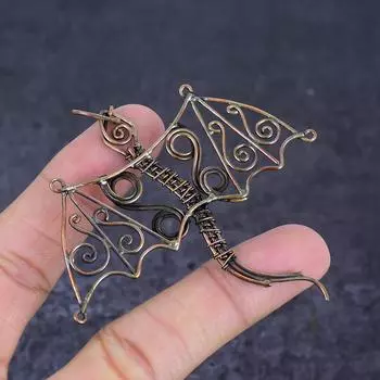 Подвеска из натуральной медной проволоки в виде паука, с драгоценным камнем, 2,99 дюйма, W5B89