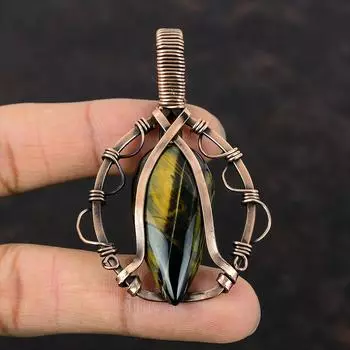 Подвеска из неллита Медная проволока Кулон в обертке Подвеска из драгоценного камня Медные украшения Подвеска ручной работы Подвеска из неллита Дизайнерская подвеска Подарки для нее