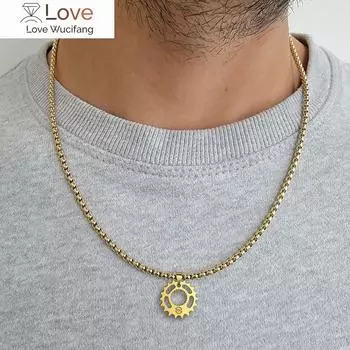 Подвеска из нержавеющей стали для байкера, ожерелье из стального шарика, ювелирные изделия для мотоциклистов для мужчин и женщин 60cm