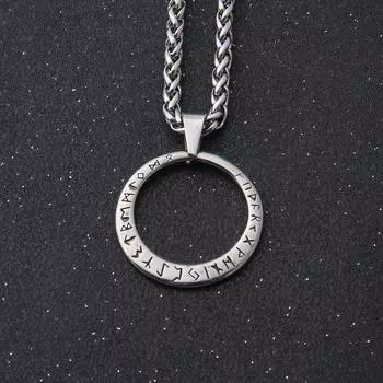 Подвеска из нержавеющей стали с цепочкой 60 см, винтажное мужское ожерелье-амулет в стиле скандинавской мифологии