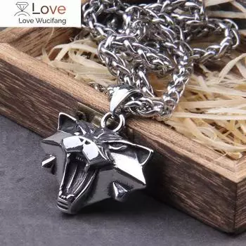 Подвеска из нержавеющей стали с медальоном волшебника, ожерелье с головой кошки, ожерелье и подвески на Хэллоуин U Pick Color 70cm