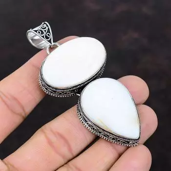 Подвеска из перламутра Ювелирные изделия ручной работы Подвеска из настоящего драгоценного камня Подвеска из стерлингового серебра 925 пробы Подвеска из перламутра Ювелирные изделия Винтаж Подвеска для подарка