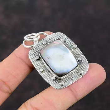 Подвеска из перламутра Подвеска ручной работы Подвеска из стерлингового серебра 925 пробы Ювелирные изделия в этническом стиле Подвеска из драгоценного камня для подарка Ювелирные изделия из перламутра