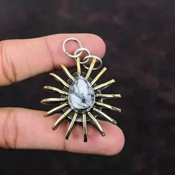 Подвеска из пинолита с яшмой, подвеска из стерлингового серебра 925 пробы, позолоченная подвеска 18 карат, подвеска в виде клетки ручной работы, ювелирные изделия в виде клетки, очень красивая подвеска с драгоценным камнем, подарок для девочки