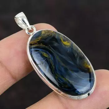 Подвеска из Питерсита, подвеска из натурального драгоценного камня, подвеска из стерлингового серебра 925 пробы, ювелирные изделия ручной работы в стиле бохо, подвеска в этническом стиле, серебряные украшения для подарка