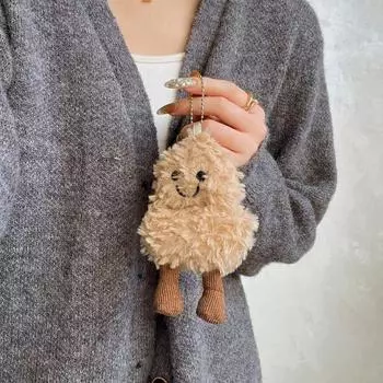 Подвеска из плюша в виде арахиса 17 см, симпатичная интерактивная игрушка, карманный размер, плюшевый брелок, украшение для гостиной, подарок на день рождения для девочек и мальчиков 1pc