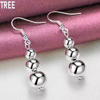 Подвеска из полого бисера 6 8 10 мм из стерлингового серебра 925 пробы для пирсинга, изысканный шарм, модные свадебные украшения 4.50*1.00cm