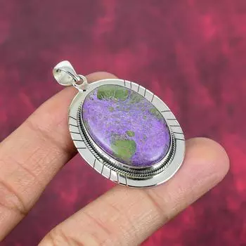 Подвеска из пурпурита, ювелирное изделие из цельного серебра 925 пробы с драгоценными камнями, подвеска ручной работы, на День памяти 2 Inches фиолетовый