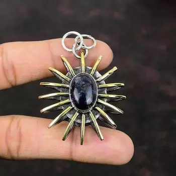 Подвеска из пурпурита, ювелирные изделия из драгоценных камней, подвеска из стерлингового серебра 925 пробы, позолоченная клетка 18 карат, ювелирные изделия в виде клетки, подвеска ручной работы, подарок для жены, красивые ювелирные изделия