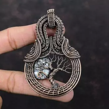 Подвеска из яшмы «Дерево жизни» из пинолита, медная проволока, обернутая драгоценным камнем, ручная работа, совершенно новые ювелирные изделия, уникальные ювелирные изделия из медной проволоки, подарок для мамы