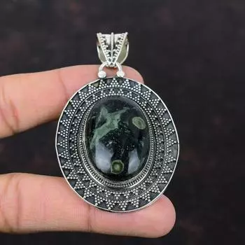 Подвеска из яшмы Камбаба, подвеска из стерлингового серебра 925 пробы, ювелирные изделия из настоящего драгоценного камня, подвеска ручной работы, винтажная подвеска, подарок для нее, новейший дизайн ювелирных изделий