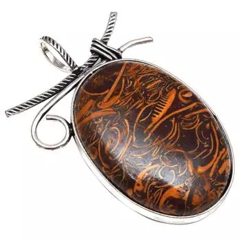 Подвеска из яшмы Мариум Драгоценный камень Подарок на День матери, серебряное украшение 2 дюйма