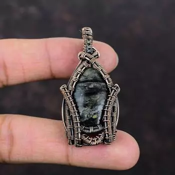 Подвеска из яшмы Пикассо, медная проволока, кулон, приличные ювелирные изделия ручной работы, подвеска из натурального драгоценного камня, медная проволока, обернутая ювелирным изделием, подарок для нее