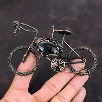 Подвеска из яшмы Пикассо, подвеска из медной проволоки, ювелирные изделия ручной работы, подвеска из настоящего драгоценного камня, удивительные медные ювелирные изделия, подвеска в виде цикла, подарок для мамы