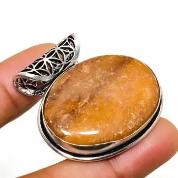 Подвеска из яшмы с призрачным глазом ручной работы, посеребренная 925 проба, 1,32 дюйма 1.32 розовый