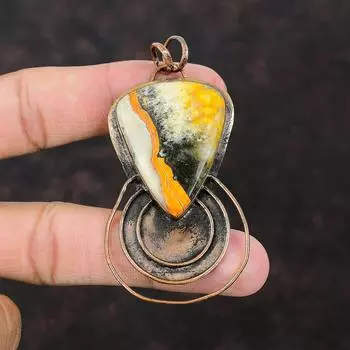 Подвеска из яшмы Шмель Медный кулон Подвеска из драгоценного камня Окисленная медь Ювелирные изделия Подвеска ручной работы Подвеска Шмель Ювелирные изделия из яшмы Подарок на помолвку