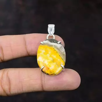 Подвеска из яшмы Шмель Оригинальные ювелирные изделия из драгоценных камней Подвеска из стерлингового серебра 925 пробы ручной работы Замечательная подвеска в подарок для женщин Ювелирные изделия из камня по случаю рождения