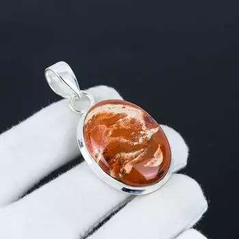 Подвеска из яшмы змеиной кожи, подвеска из натурального яшмы змеиной кожи, ручная работа, серебро 925 пробы для женщин, подвеска для подарков 5.5 Cm красный
