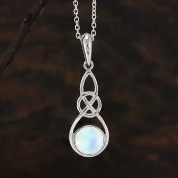Подвеска из радужного лунного камня, подвеска из стерлингового серебра 925 пробы, серебряная подвеска-цепочка