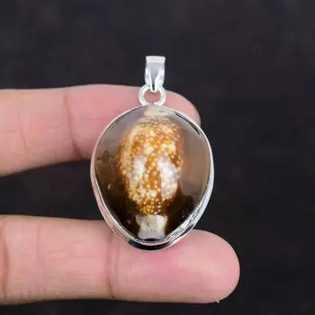 Подвеска из ракушки каури, драгоценный камень, уникальная бижутерия, кулон из стерлингового серебра 925 пробы, кулон ручной работы, красивые серебряные украшения, подарки для матери