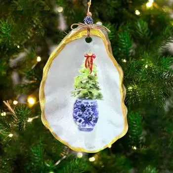 Подвеска из ракушки устрицы Yousheng Resin, подвесное украшение на рождественскую елку, окрашенная поддельная подвеска из ракушки устрицы для украшения камина на дверь A