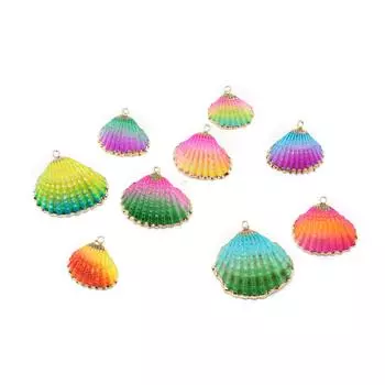 Подвеска из разноцветных натуральных ракушек, подвески-ракушки в виде гребешков в стиле океана для самостоятельного изготовления женских и мужских ожерелий, декоративных аксессуаров для ключей, изготовления ювелирных изделий 2Pcs/16-30x21-35mm