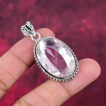 Подвеска из розового кунцита, 925 пробы, кулон из чистого серебра, ювелирные изделия ручной работы с драгоценными камнями, подарки для жены, абсолютно новый кулон 2.08 Inches розовый