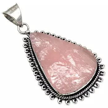Подвеска из розового кварца, друзового драгоценного камня, серебряное украшение ручной работы 2,25 дюйма