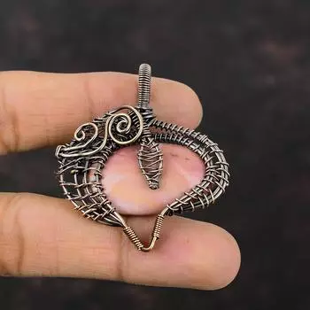 Подвеска из розового опала, обмотанная медной проволокой, ювелирное изделие ручной работы, подвеска в стиле бохо из розового опала, ювелирное изделие из натурального драгоценного камня, обмотанная медной проволокой, подарок для нее