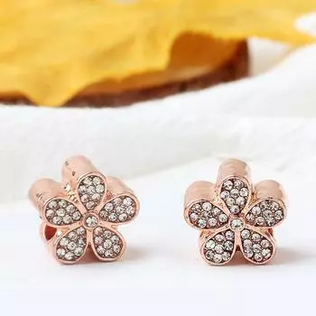 Подвеска из розового золота с цветком в виде листа и короны в виде сердца, кофейная, с подвесками, подходит для оригинального браслета с подвесками, сделай сам, женские ювелирные изделия, подарки