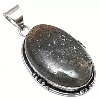 Подвеска из рутилового кварца, драгоценный камень, подарок ручной работы для нее, серебряные украшения 1,75 дюйма