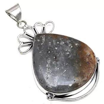 Подвеска из рутилового кварца, драгоценный камень, подарок ручной работы для нее, серебряные украшения 2,25 дюйма