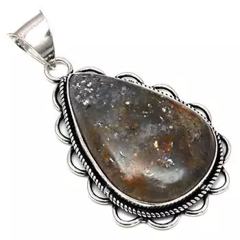 Подвеска из рутилового кварца, подарок ручной работы для нее, серебряные украшения 2 дюйма