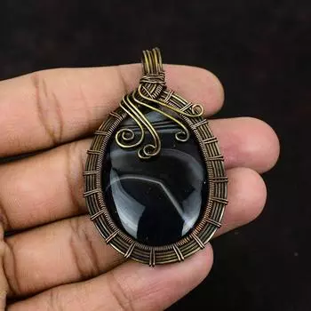 Подвеска из сардоникса, кулон с драгоценным камнем, медная проволока, ювелирные изделия, женские ювелирные изделия, медный кулон, кулон ручной работы, подарок для матери, ювелирные изделия из сардоникса