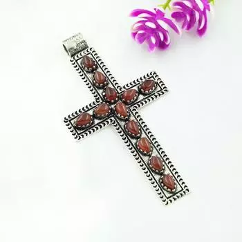 Подвеска из сердолика, кулон из цельного серебра 925 пробы с драгоценными камнями, ювелирное изделие ручной работы, подарок на день рождения и годовщину для нее 2.08 Inches коричневый